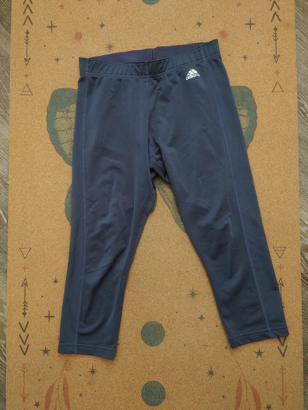 adidas Kids Navy Capri Leggings with Logo